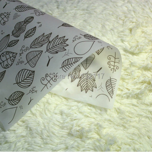 

Wholesale 100pcs/lot Handmade Soap Wrapping Paper Printing Wax Paper Packaging Tissue Paper Leaf Pattern free shipping
