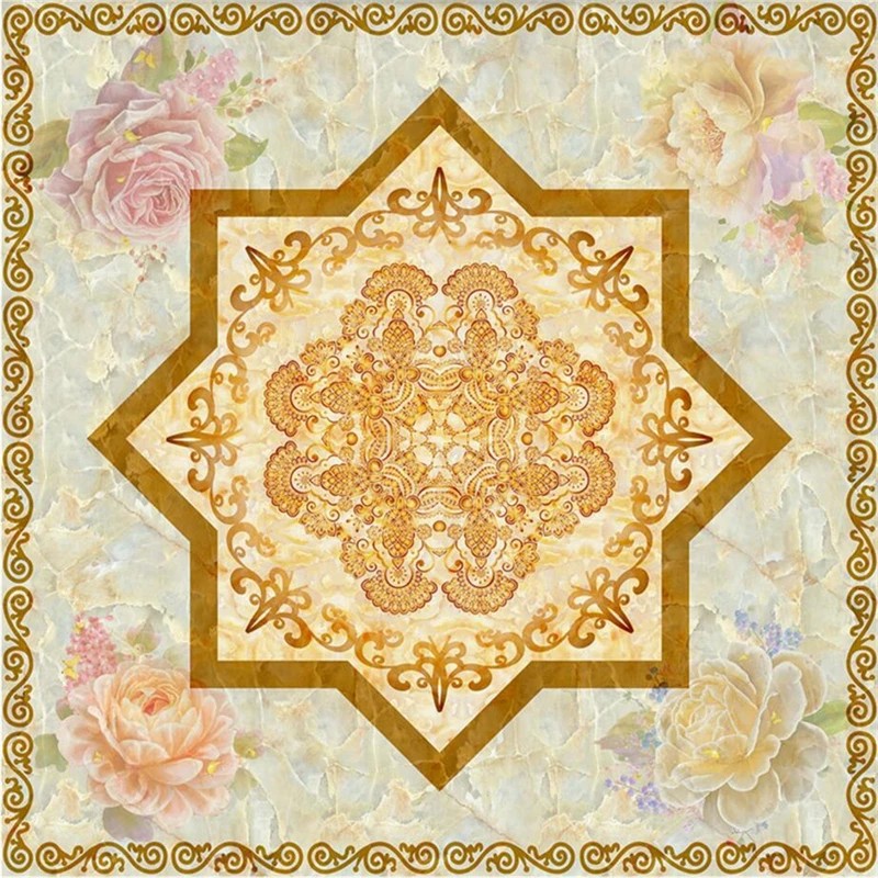 beibehang Custom Photo Wallpaper 3D Floor Painting European Stone Pattern Parquet Tile Marble 3D Floor papel de parede
