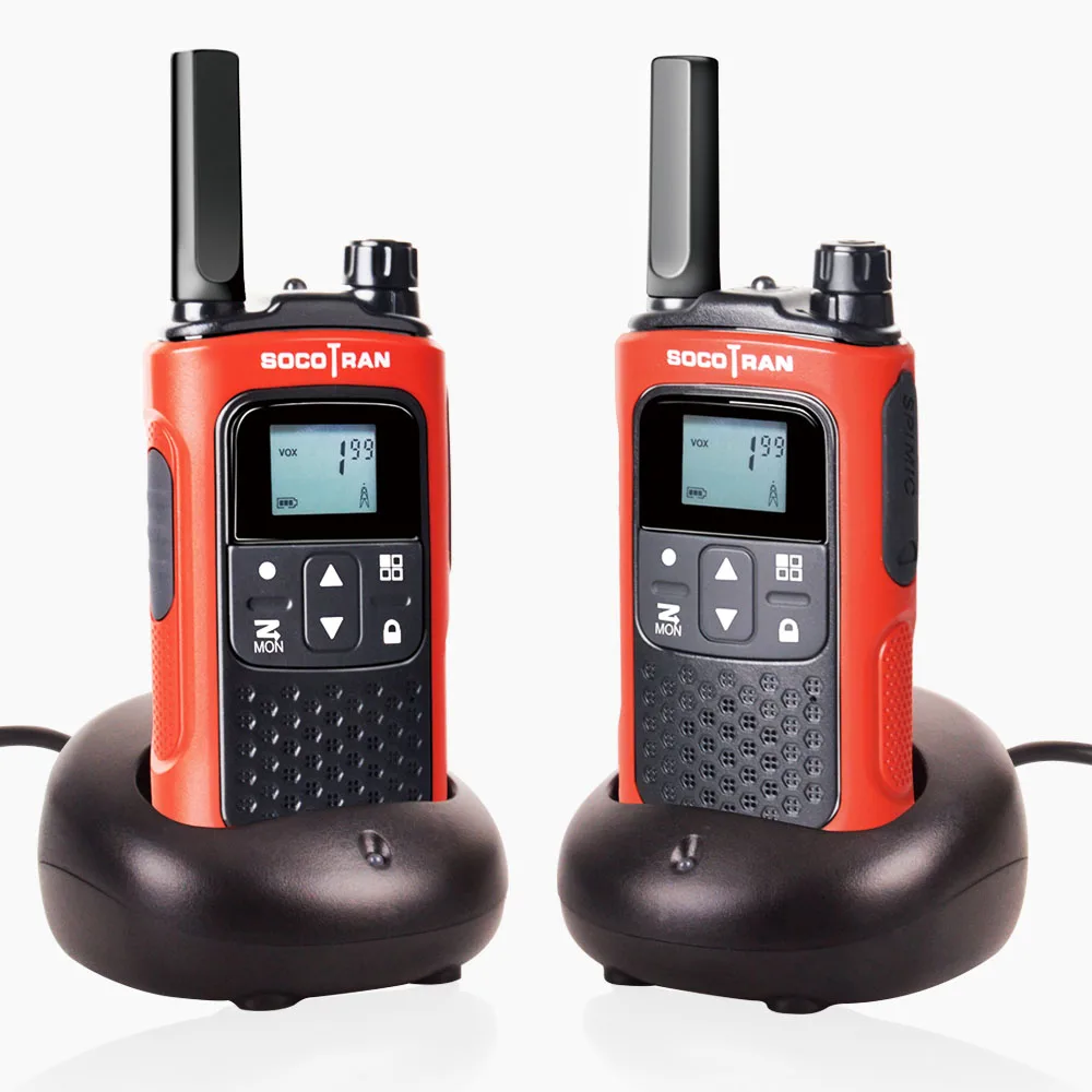 

1 Pair License-free Walkie Talkies FRS/GMRS Long Range ham Radio Rechargeable Battery Socotran T80 0.5W 22CH VOX LCD Flashlight