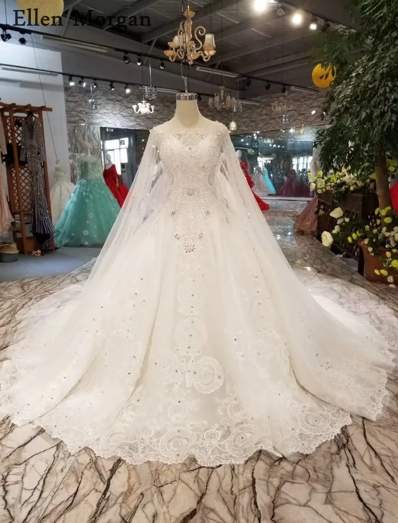 ball gown wedding dress with cape