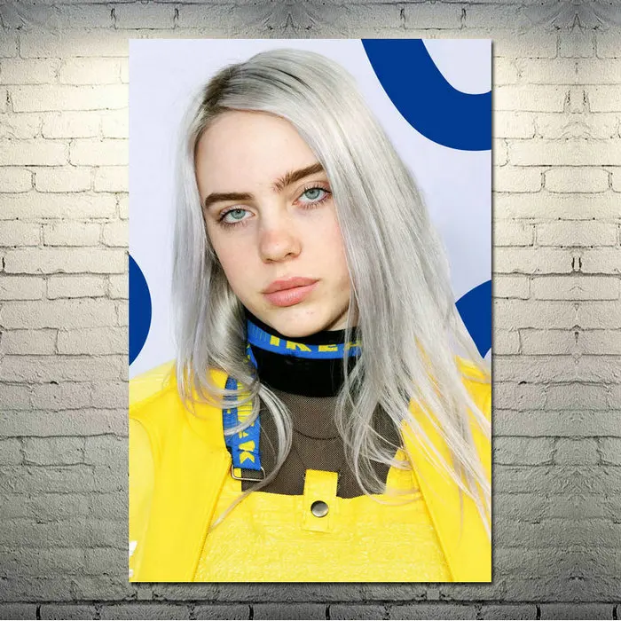 Billie Eilish Music Singer Art Шелковый Холст плакат 13x20 24x36 дюймов настенные картины-002 - Цвет: picture 4