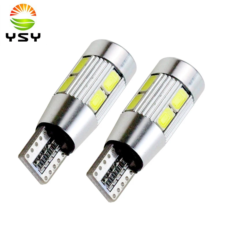 

2PCS Car Styling Led Automotivo T10 194 W5W Canbus 10 SMD 5630 LED Light Bulb No Error Car Wedge Parking Dome Light Width Lamp