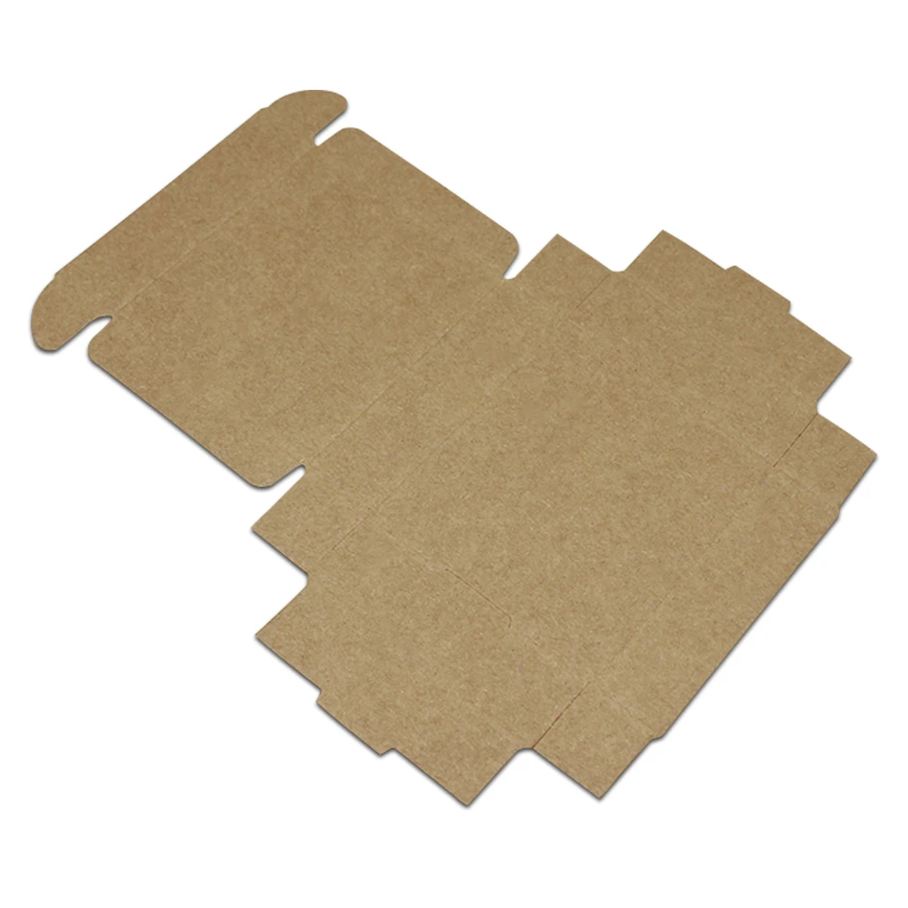 100pcs/ Lot Multi-sizes Kraft Paper Boxes Brown DIY Gift Package Box Foldable Papercard Boxes For Christmas Wedding Decoration