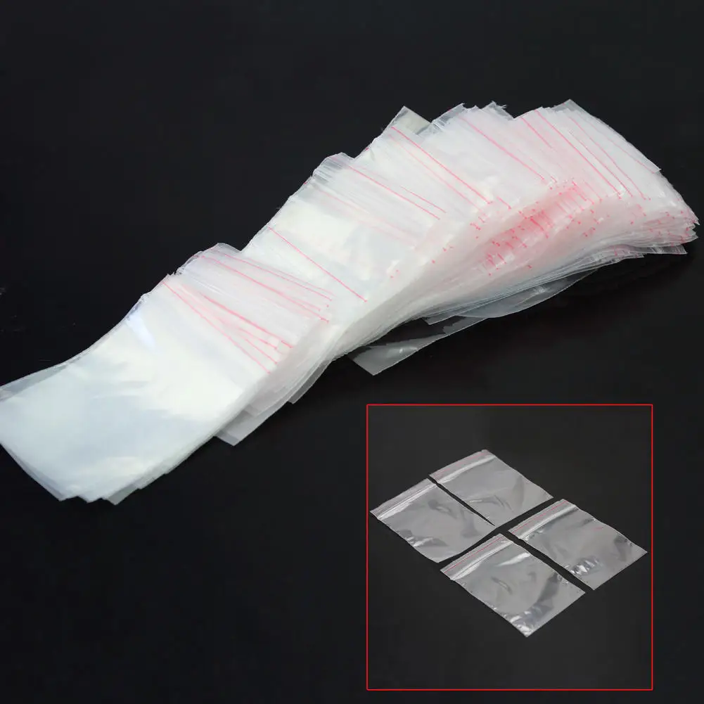 200pcs/Lot Clear Plastic Press Seal Resealable Small Cellophane Bags