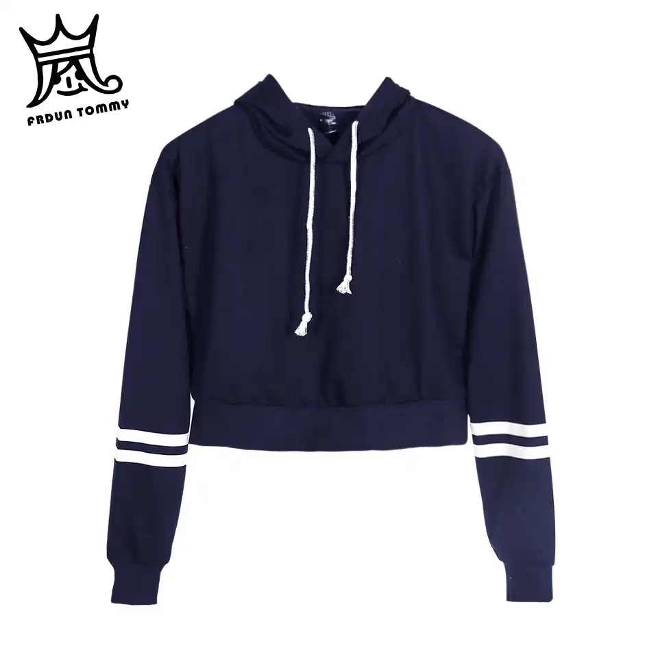 tommy crop hoodie
