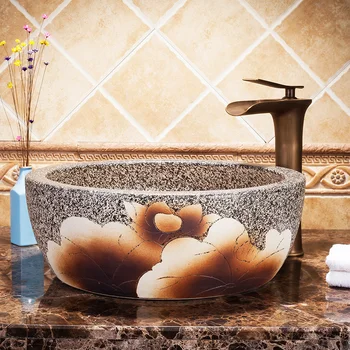 

Modern Stylish Artistic Rectangular Semi-Counter Washnasin With Overflow Ceramic Bathroom Sink Semi-Counter Sink