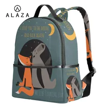 ALAZA, Классический рюкзак с принтом медведя и лисы, женские повседневные дорожные сумки для школы, Подростковый рюкзак, настраиваемый
