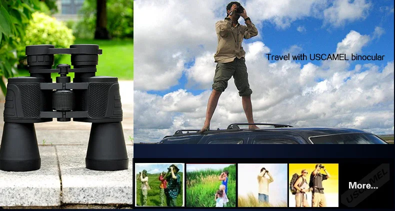 Binóculo com Ampla Bak4 com Lente com Lente 10x50 para Caça Visão Longo Alcance Ótico Profissional à Prova D'água Telescópio Esportivo Prisma Uscamel 34 Telescópio e binóculos