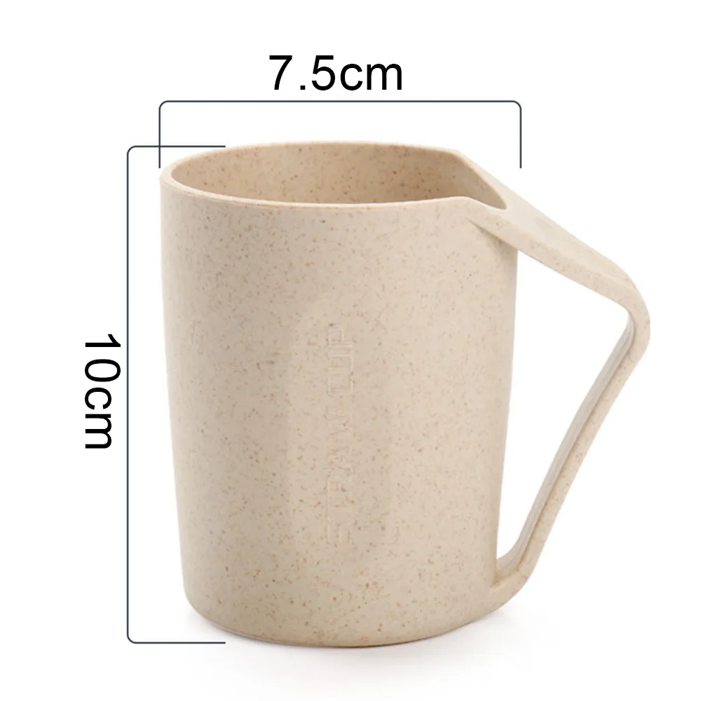 Biodegradable Wheat Straw Plastic Travel Mug Cup Tumbler Tooth-Cleaning Glass