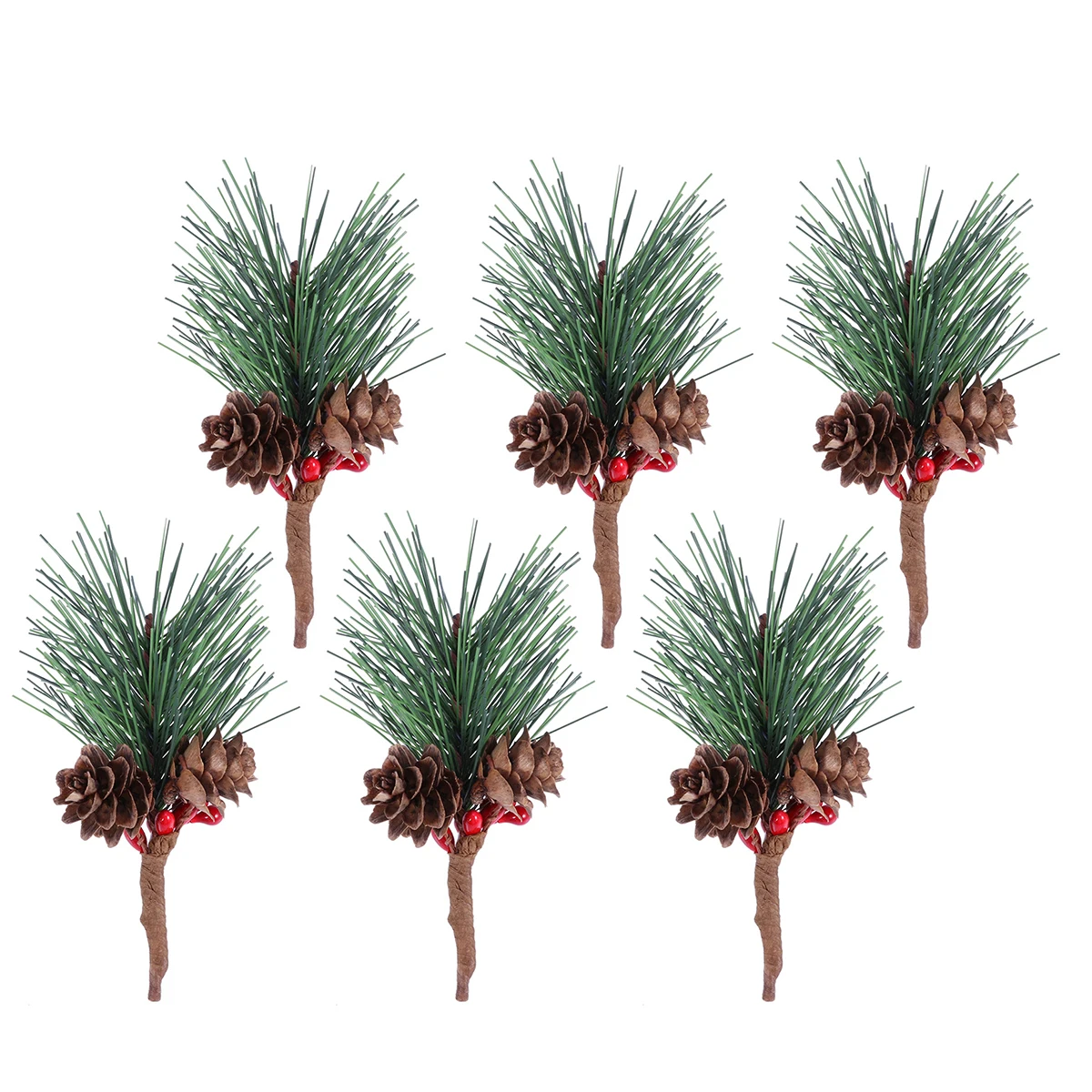 

12pcs Artificial Small Pine Picks Stems With Pinecones Berries for Centerpieces Garlands Wreaths Christmas Tree Home Decor A20