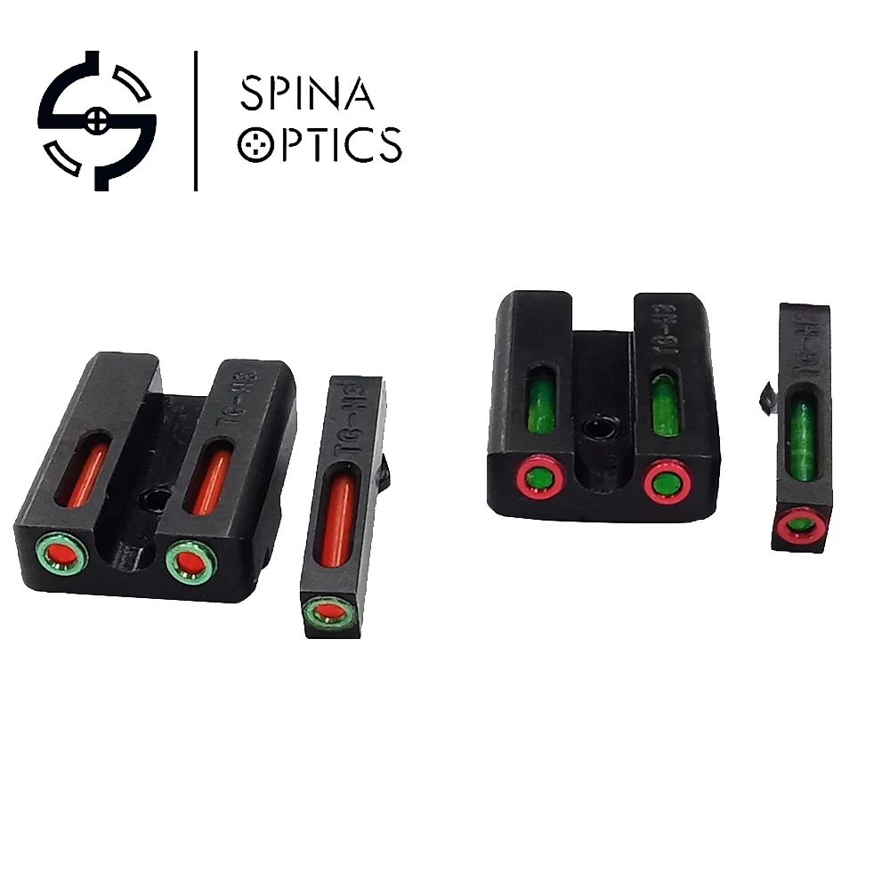 

SPINA OPTICS Real Red green Fiber Optic Front sight with Combat Rear Sights focus-lock