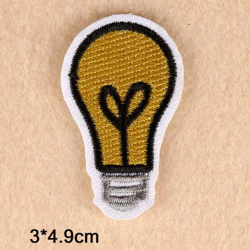 

Bulb Iron On Embroidered Clothes Patch For Clothing Stickers Garment Apparel Accessories