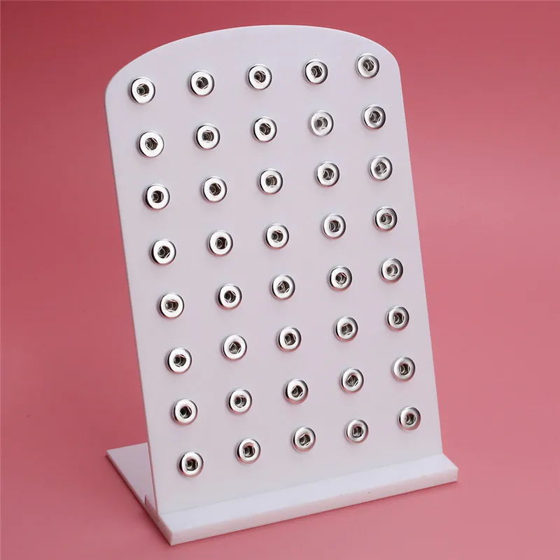 New Snap Button Jewelry White Acrylic Snap Display For 40PCS & 60pcs