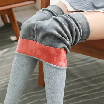 

Winter Leggings Women Plus Velvet Thicken Fleece Leggings Cotton Trousers Plus Size Women Stretch Warm High Waist Leggings C5065