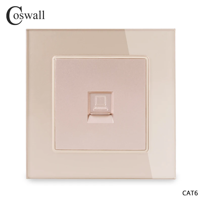 Розетка Coswall RJ45 со стеклянной панелью 1 комплект разъем для подключения к