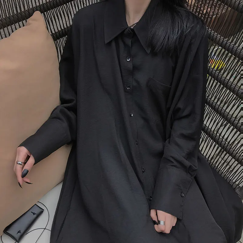 XITAO/женский комплект 2 шт. рубашка неправильного размера плюс, одежда, модная черная юбка с эластичной талией, осенняя Новинка WLD2284