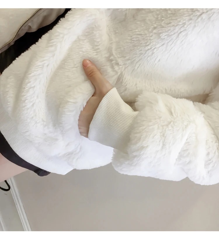 Зимние пальто плюшевые с капюшоном свободные теплые средней длины плисовые толстовки пальто большой размер Повседневная белая розовая Женская модная куртка AS430