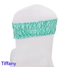 Tiffany цвет атласное кресло шарф свадебное украшение Подвязка из лайкры и спандекса подходит для всех стульев юбка-пузырь в складку вид галстук-бабочка отель Вечерние