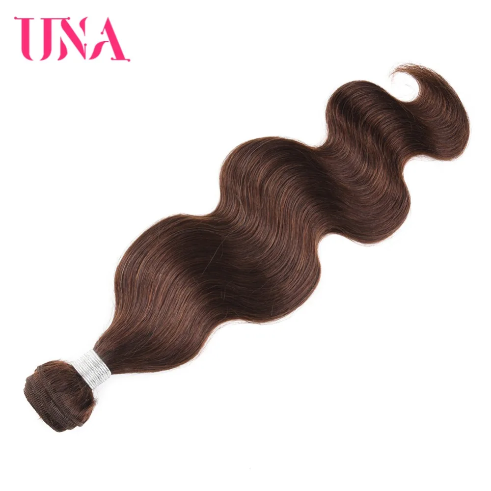  UNA Brazilian Hair Bundles 1 Piece #4 Brazilian Body Wave Remy Hair Weft Human Hair Weave Bundles 1