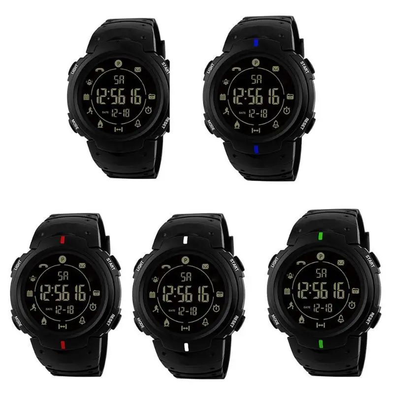 

ALLOYSEED Unisex Waterproof Bluetooth Sports Pedometer Wristwatches Resin Strap Smart Electronic Watches Sport Wristwatches New