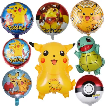 

1pcs Cartoon Pikachu Pokemon Go Helium Foil Balloons Inflatable Children birthday party decorations kids toys Children's Day