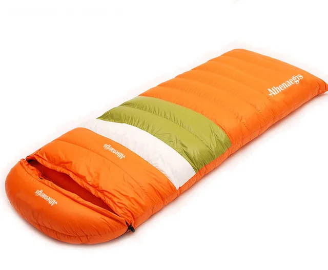 Athenaegis заполнить 1500 г гусиный пух спальный мешок для взрослых сверхлегкий поход зимний туристический открытый оборудования кемпинг - Цвет: Orange left zipper