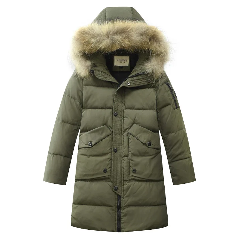 parka pele real com capuz crianças outerwear casacos