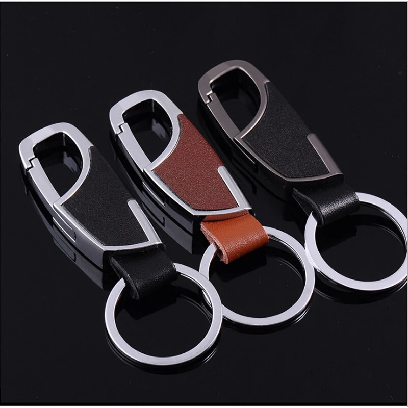 

Creative DIY Leather Car Key Rings Auto Keychain Keyring Car Styling Key Chain Auto Car Accessories for Universial Model