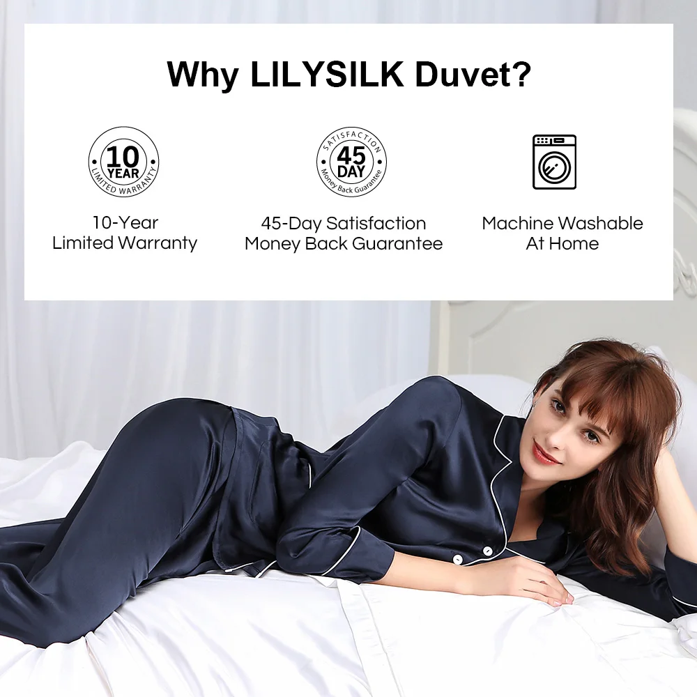 LILYSILK Одеяло шелковое натуральное плед пушистый стирающееся в хлопковом чехле