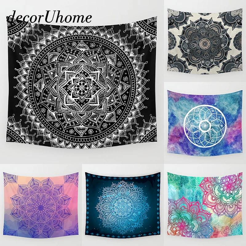 

DecorUhome Bohemian Mandala Decoration Round Towel Geometry Flower Wall Carpet Home Decor Hanging Living Printing Wall Tapestry