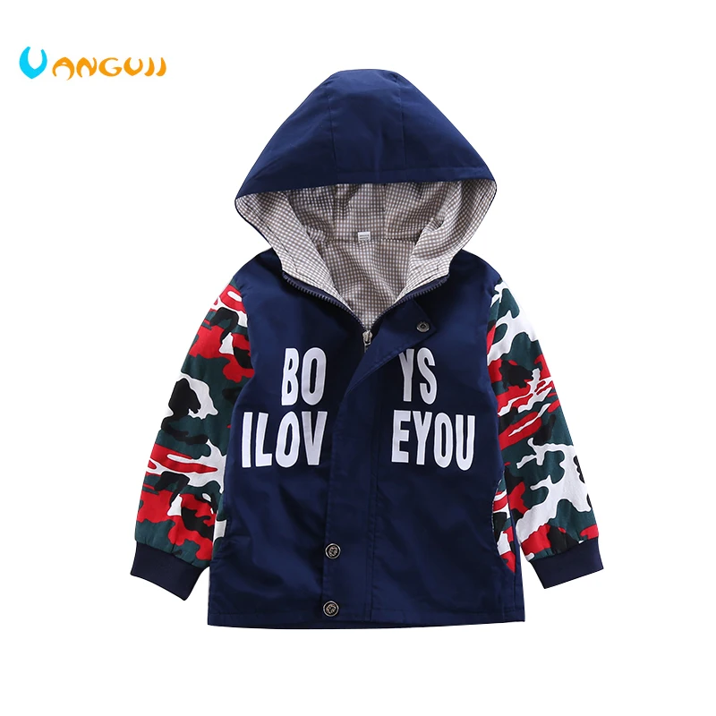 boys jacket camouflage stitching hoodie clothing 3 9 year old boy coat
