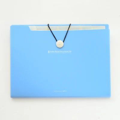 Brand New Waterproof Book A4 Paper File Folder Bag Accordion Style Design Document Rectangle Office Home School Color Random - Цвет: Light blue 8 lattice