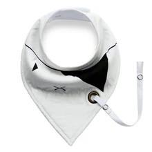 ABWE Лучшая детские младенцы малыша Хлопок треугольный Нагрудник слюнявчик полотенце черный белый