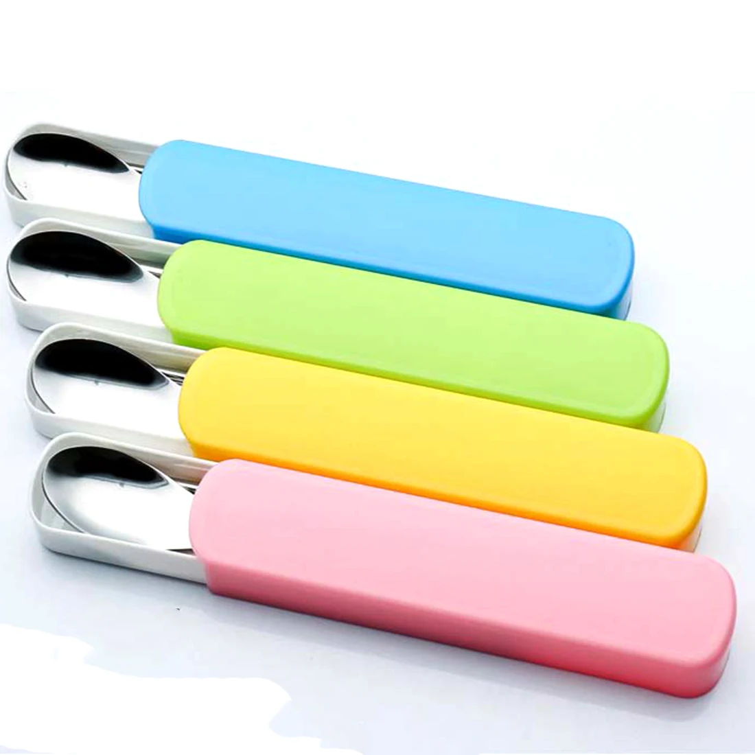 1 Unidades vajilla 3 piezas nuevo tenedor Set viaje camping cubiertos de acero inoxidable caja portátil Picnic camping cookware