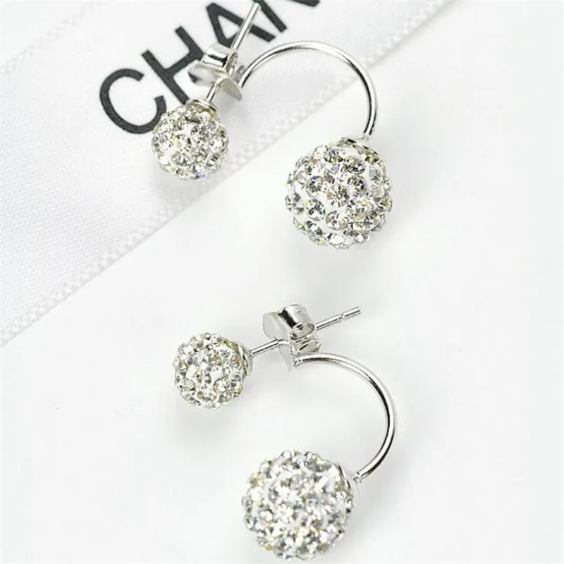 Модные Ювелирные Изделия Shamballa Серьги 925 Серебряный Кристалл pendiente диско шар