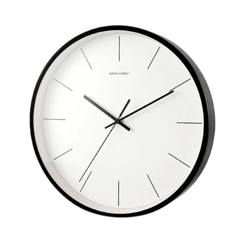 Geekcook современная мода 12 дюймов большие металлические настенные часы бесшумные настенные часы кварцевые часы для спальни гостиной