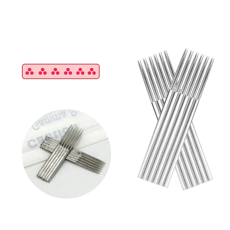 

20pcs 2 Rows 16Pins Permanent Makeup blade Eyebrow Tattoo Blade Microblading Needles For 3D Embroidery Manual Tattoo Pen