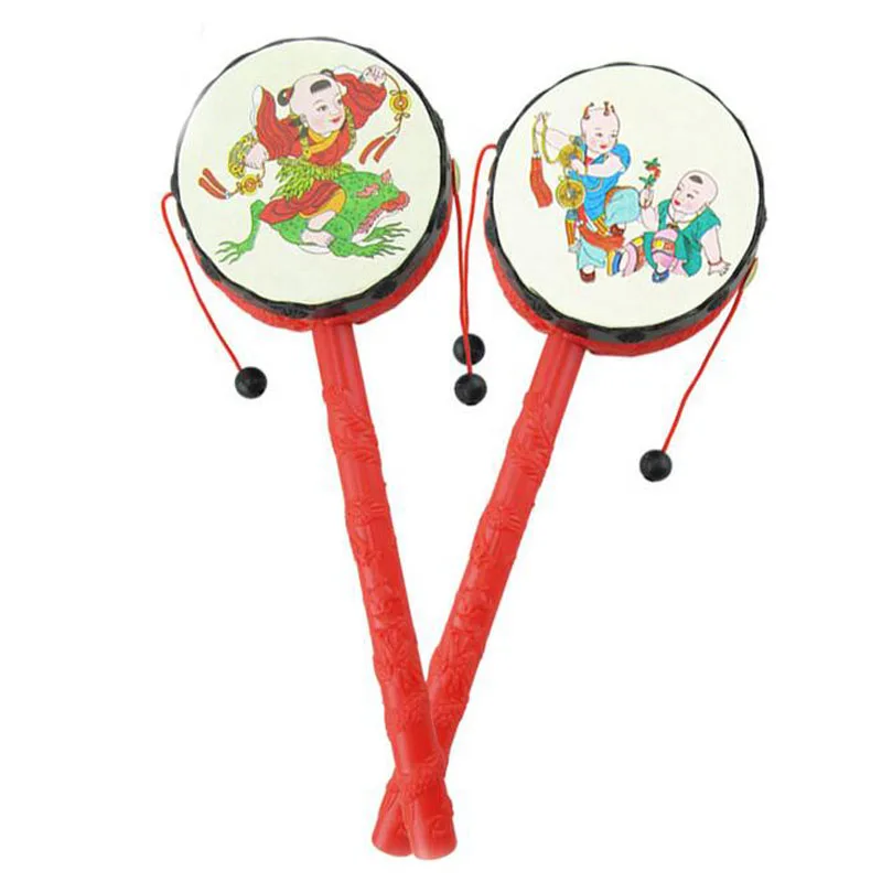 1 Pc Classic Chinese Traditional Hand Bell Rattle Drum Musical Puzzle