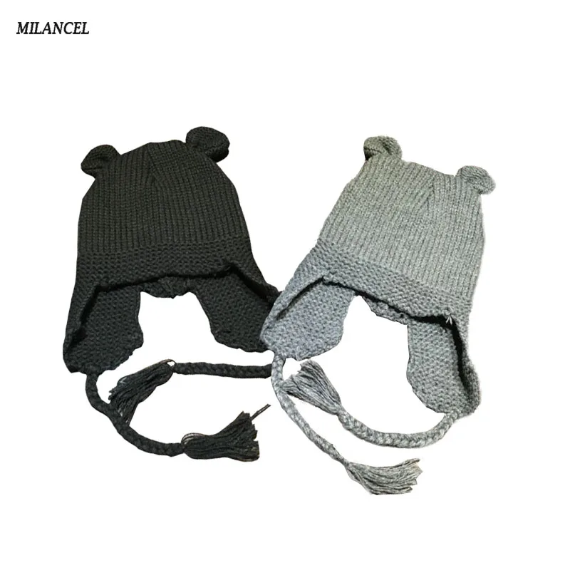 

Baby Knit Hat Cute Bear Ear Boy Girl Kids Warm Hat Cap For Child 3-24 Months Baby Autumn Hat