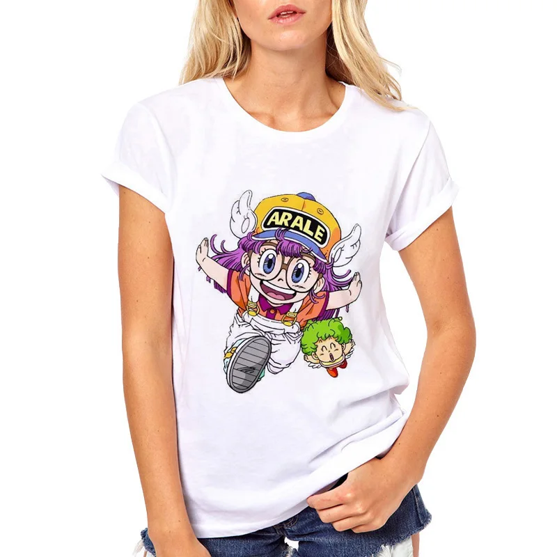 

new brand aesthetic t shirt women harajuku Dragon Ball t shirt Arale camiseta mujer t-shirt white causal tee shirt for femme