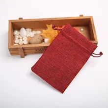 20pcs/Lot 13*18cm Linen Jute Bags Jewelry Gift Pouch Small Flax Jute Bags Can Custom Logo Printing Drawstring Packaging Bag