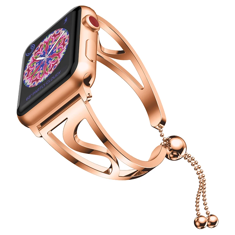 Ремешок из нержавеющей стали для Apple Watch Band люксовый браслет apple watch 5 4 3 band 40 мм/44 мм