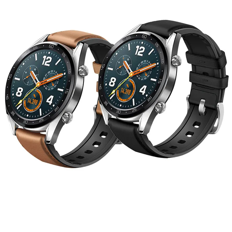 Силиконовый ремешок из натуральной кожи для huawei Watch GT Band спортивный ремешок для huawei Honor watch Magic/Ticwatch pro браслеты