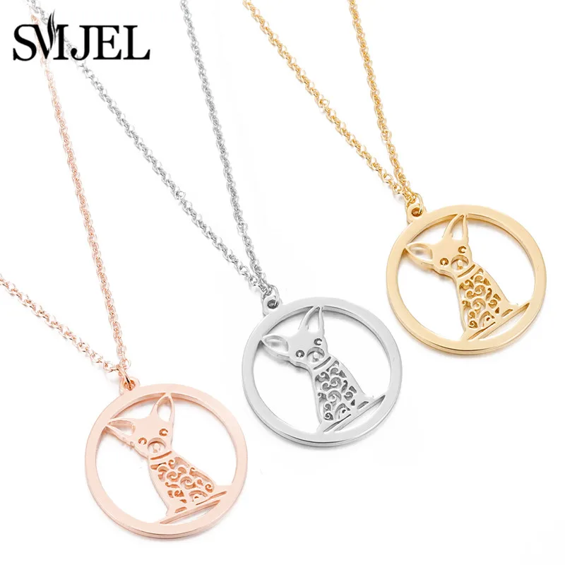 

SMJEL Fashion Cute Pets Dogs Necklace Chihuahua Footprint Paw Necklaces & Pendants Jewelry for Women Choker Jewelry collier