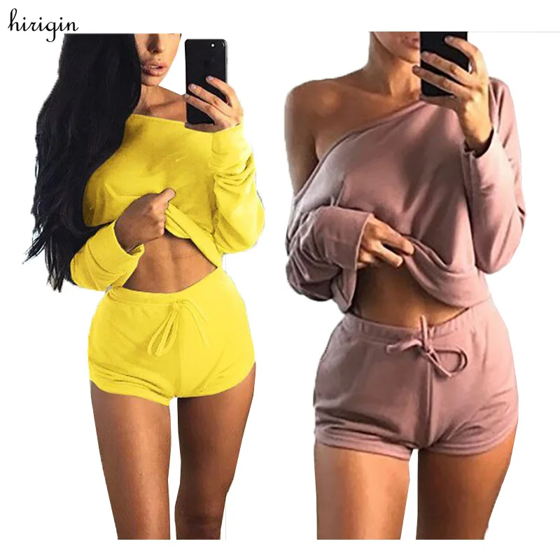 2017 Женский осенний костюм с капюшоном открытыми плечами женский спортивный