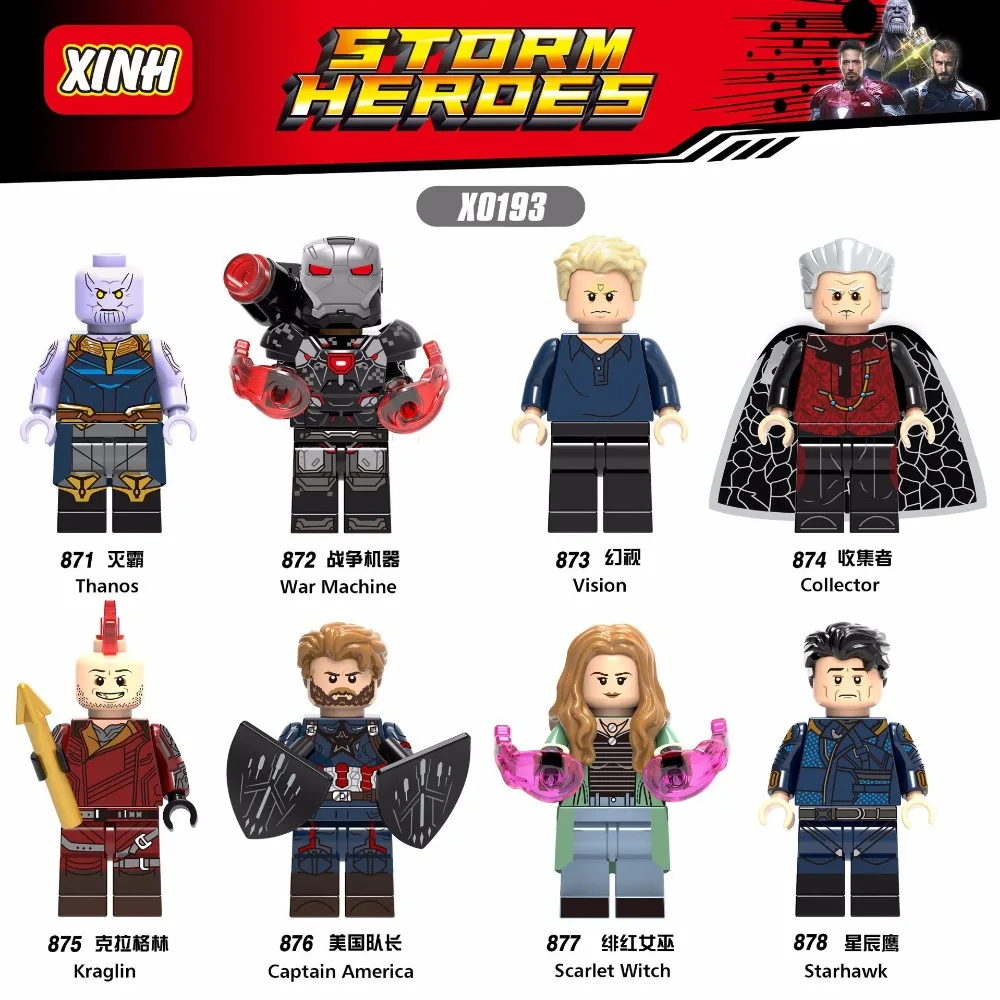 LEGOINGLY Super Heroes Building Blocks figures Captain America Batman Marvel Avengers Thanos Hulk Compatible Legoed toys JM131