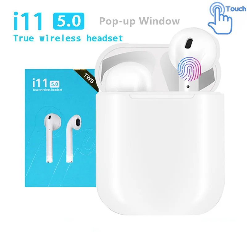 

New i11 TWS Touch Control Bluetooth Air Earbuds Wireless Headset Dual Earphone Stereo PK XY Pods i12 i10 tws i7 i14 Dropshipping