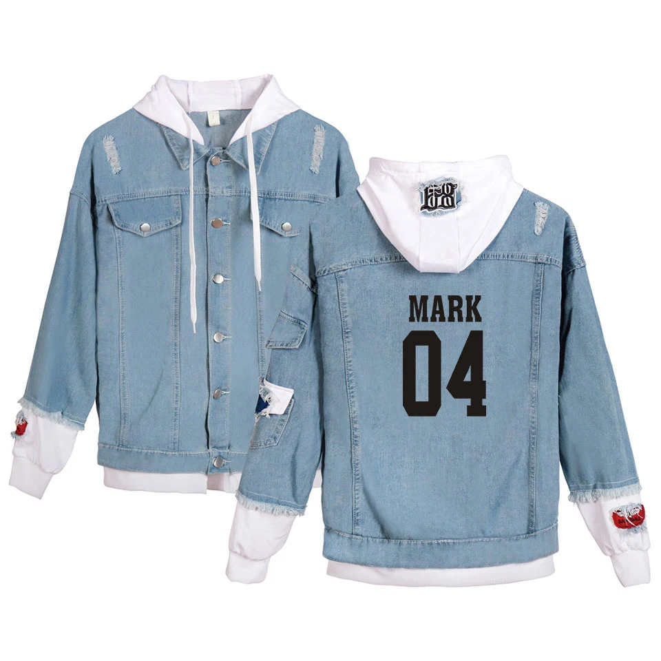

Best seller GOT7 Denim Jean Stitching Jacket Coats Young People jeans hoodies GOT7 Jeans wear Popular Hoodies Autumn Winter