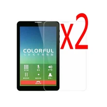 2x пленки+ 2x чистой тканью, в розницу посылка прозрачный ЖК-дисплей Экран защитная плёнка для НУА Вэй щитки для Colorfly E708 3g Pro Q1 Q2 7"