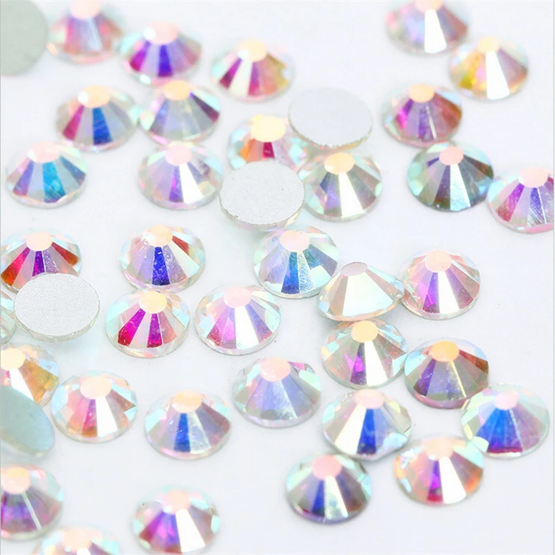 Super glitter rhinestones Crystal Clear AB Non Hotfix Flatback